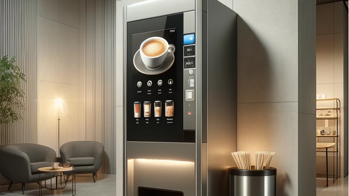 Grande machine à café professionnelle en location, conçue pour répondre aux besoins élevés en café des grandes entreprises ou des espaces à fort passage.